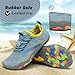 SAGUARO Kids' Barefoot Shoes Boys Girls Quick Dry Aqua Athletic Sneakers Lightweight Sport Footwear Toddler Water Shoes All Blue-Gray 4 Big Kid