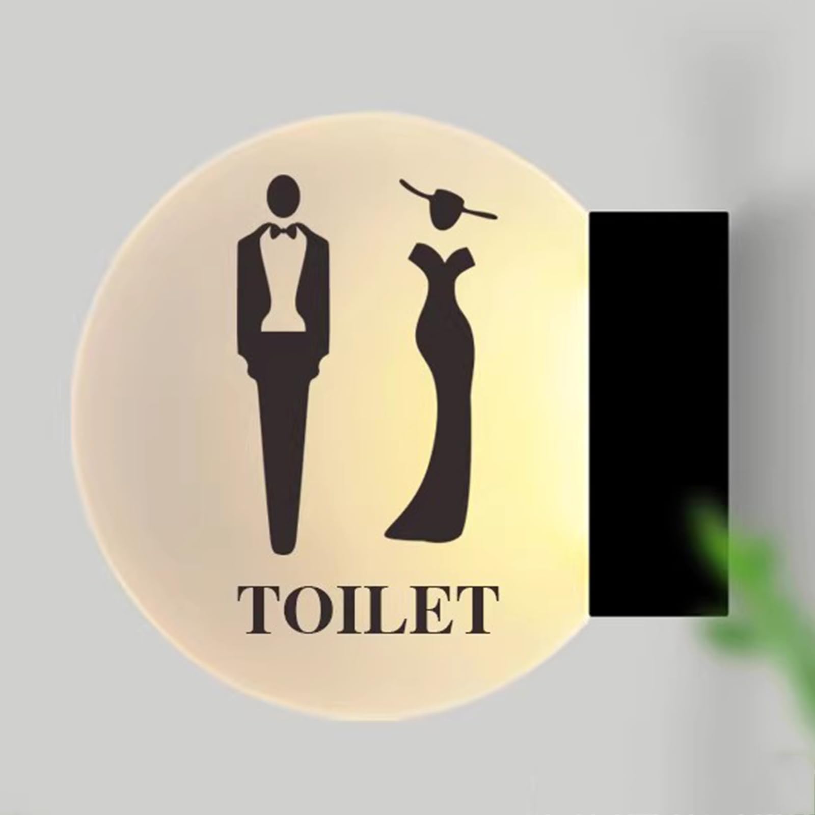 vrfvsdasAAS LED restroom sign, Men Women Restroom Lighted Lit Sign, 18cm, Acrylic Round Bathroom for Office, Business Or Home