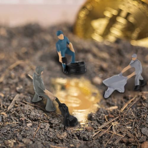 Namalu 27 Pcs 1: 87 Ho Scale Train Track Railroad Worker Miniature Model People Figures Architectural Plastic Train People Figures with Tools Rock Landscape Train Accessories for Miniature Scenes - Thumbnail 7