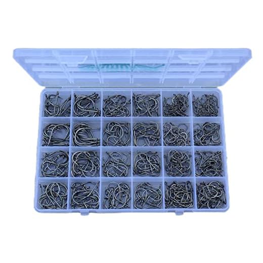 Fishing Hooks Freshwater Saltwater Fish Hooks Bulk Fishing Hooks Set Worm Catfish Hooks Fish Gear Equipment Supplies(400 PCS)