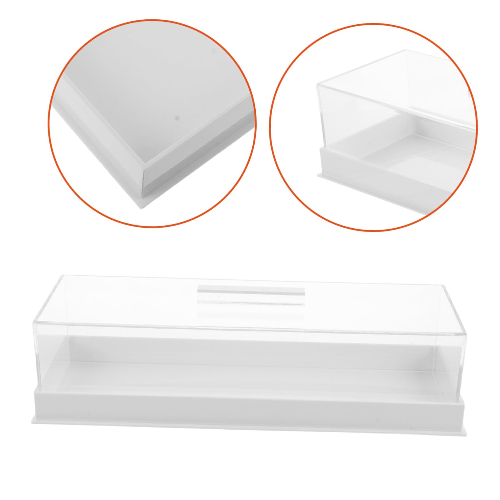 Mobestech Caja de Presentación Rectangular para Tartas con Tapa Bandeja de Acrílico para Pasteles y Tartas Soporte Transparente para Postres para Cafetería y Hogar