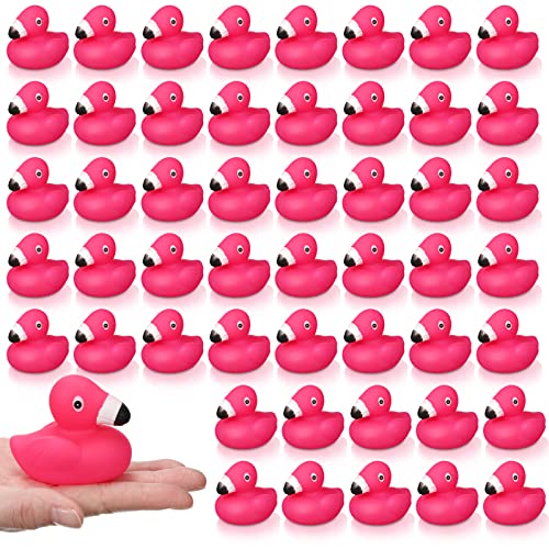 Honoson 150 Pcs Flamingo Rubber Duck Bulk Flamingo Party Favor Bath Toy