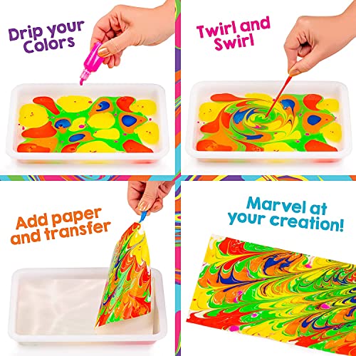 Original Stationery Rainbow Marbling Kit For Kids, To Make Marble Art And Craft Kids Will Love, Great Arts And Crafts And Rainbow Gifts For Girls #TOP2