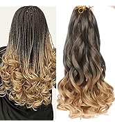 COOKOO 9 Pack 14 Inch Spanish Curl Braids hair Ombre Blonde Goddess Crochet Braids Hair Pre Stret...