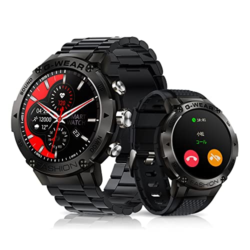 スマートウォッチ 通話  1.32インチ 腕時計 活動量計 スポーツウォッチ 音楽再生 ゲーム 3D動態文字盤 iPhone/Android対応 日本語対応 父の日