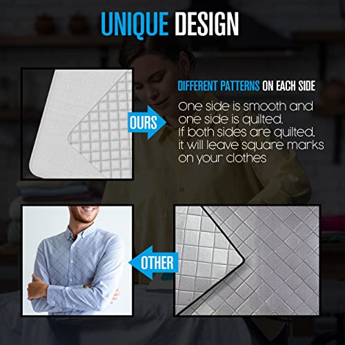 Houseables Ironing Blanket, Magnetic Mat Laundry Pad, 18.25"X32.5", Gray, Quilted, Washer Dryer Heat Resistant Pad, Iron Board Alternative Cover #TOP1