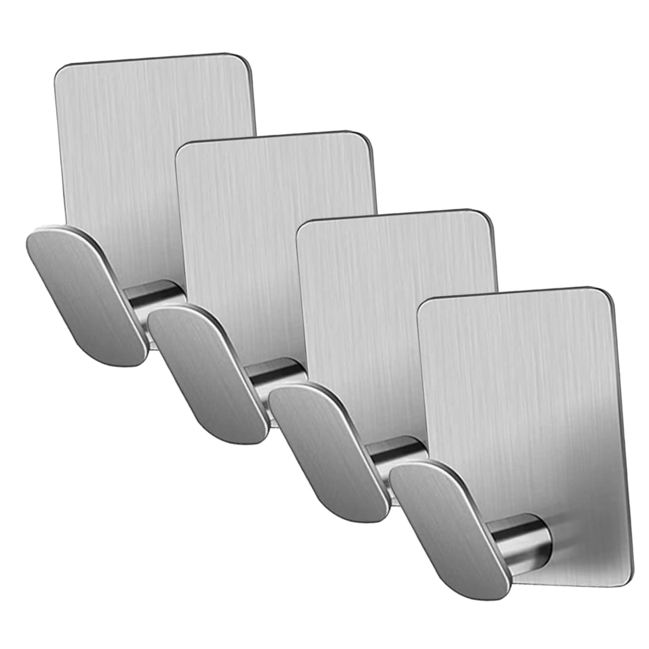 VASDEV 8 ganchos adhesivos de acero inoxidable para montaje en pared, ganchos de almacenamiento para ropa, ganchos para toallas, organizador de llaves, gancho individual para abrigos, gan