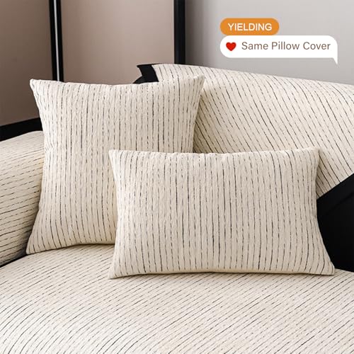 Funda de sofá lavable que no se mueve con tejido de chenilla gris antideslizante 6