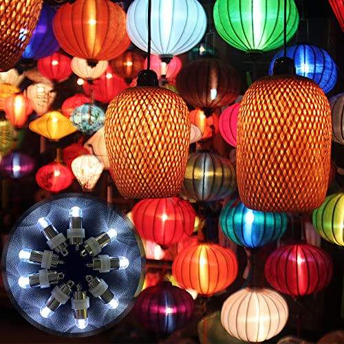 Image of Aogist Mini Paper Lantern Lights, Waterproof Balloon Lights Battery Powered Party Lights for Graduation Party Birthday Party Wedding Halloween Christmas Decoration (White, 24)