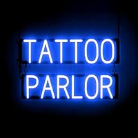 Vista 11 de SpellBrite Letrero de tatuaje y perforación para salones de tatuajes Señales relacionadas con tatuajes y piercings con aspecto de neón, luz LED