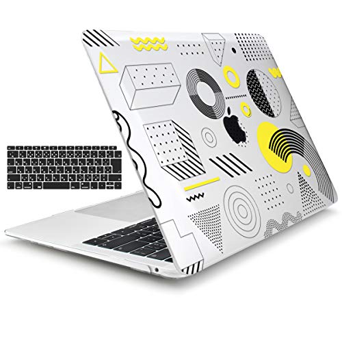 TwoL MacBook Air 13 ケース 2018 日本語 キーボードカバー, 旧型 マックブック MacBook Air Retina 13.3 インチ Touch ID搭載 A1932 クリア 排気口 ハードケース