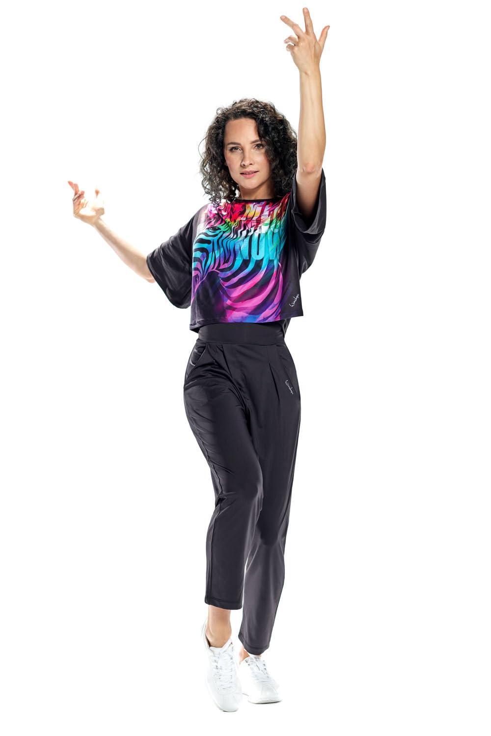 WINSHAPE - Eleganti Pantaloni Funzionali A Vita Alta 7/8 Hp303 con Fascia in Vita, Pantaloni Casual Donna
