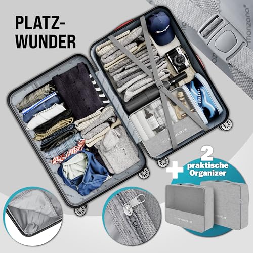 Monzana® Set Di 3 Valigie Chiusura Di Sicurezza Tsa Organizer Bilancia Cinghia Ruote Doppie Valigia Trolley Rigido M-L-XL - 3