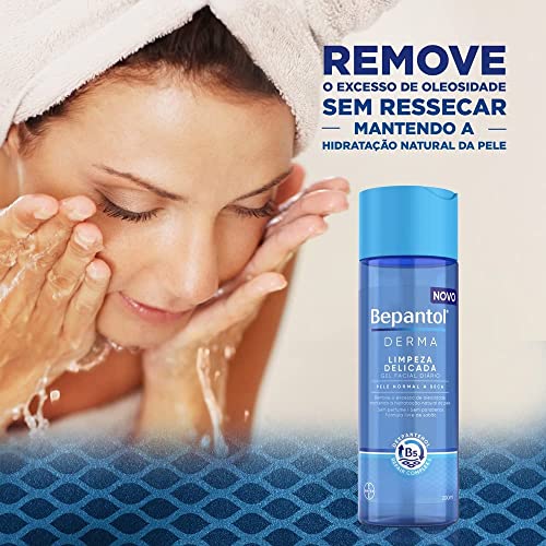 Bepantol Derma Gel de Limpeza Facial, Gel Hidratante Facial, Bepantol Líquido, Limpeza Delicada, Uso