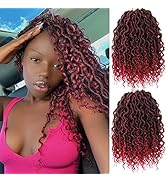 Goddess Locs Crochet Hair 12inch Curly Faux Locs Crochet Hair 6Packs River Locs Crochet Braids So...