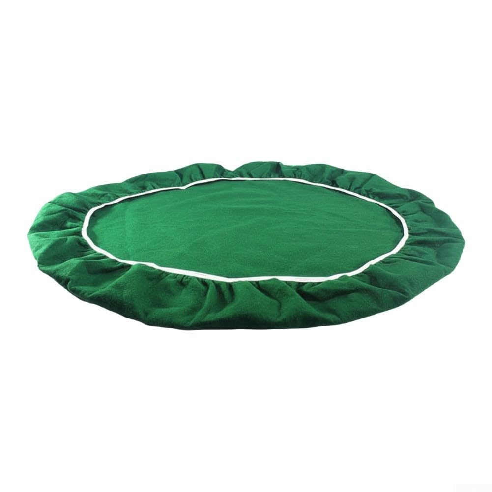 Pokertisch-Auflage, Runde Filz-Tischdecke, Tischüberzug für Kartenspiele 91–122 cm Durchmesser, Elastische Tischunterlage für Kartenspiele, Mahjong und Poker(Grün)