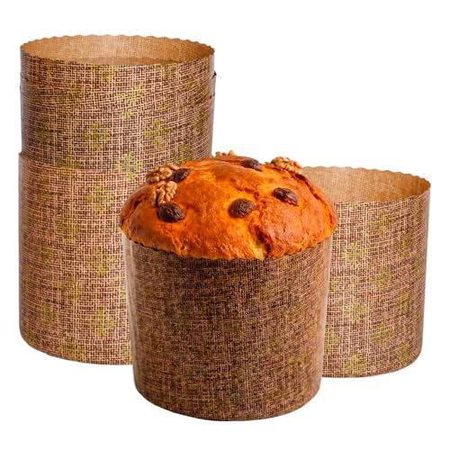 SHSH trade group Panettone-Papierformen, 340 ml, Osterbrotformen, antihaftbeschichtet, B 10 x H 8 cm, 12 Stck