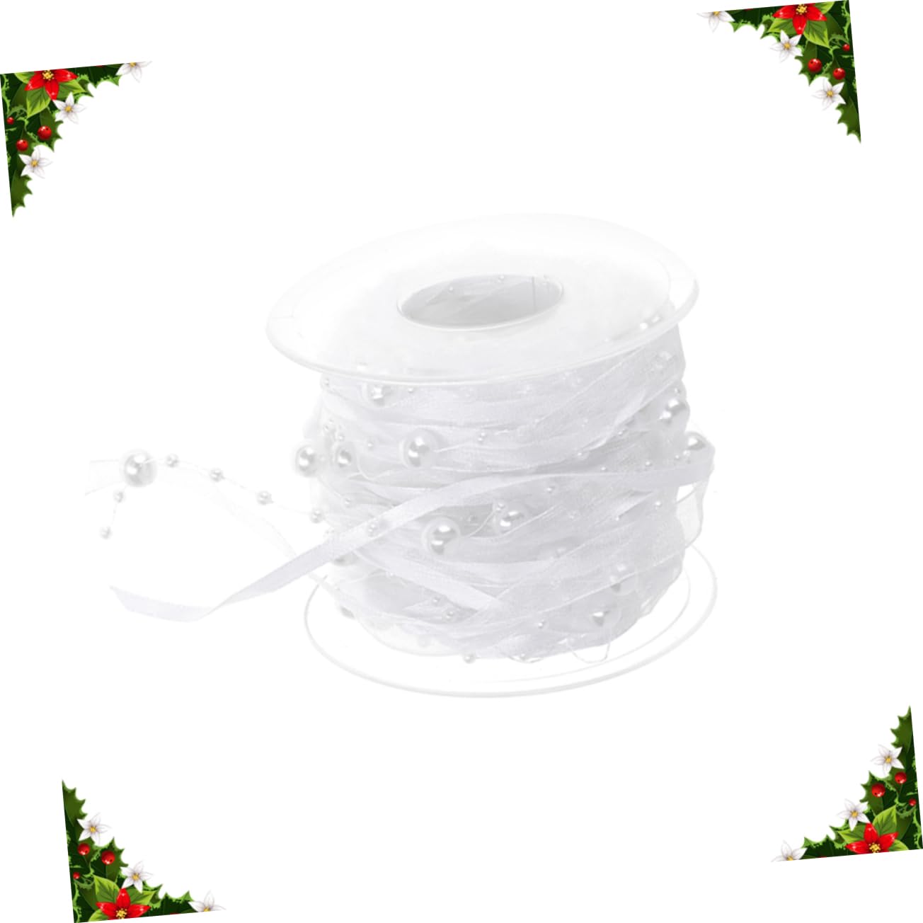 VILLCASE 3rollen Kreatives Brautstrauß-band Aus Perlen Und Satin Dekorative Hochzeits-webbing Für -partybedarf Weiß Wiederverwendbar Für Festliche Anlässe Und