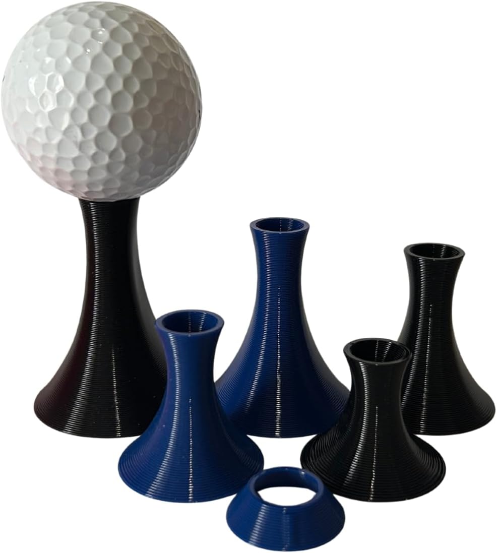 Golf Simulator Tees - Ultra-Durable TPU Tees for Launch Monitor, Winter & Indoor Golf - 5/6-Pack - Power Pyramidz Nuclear Drive Series