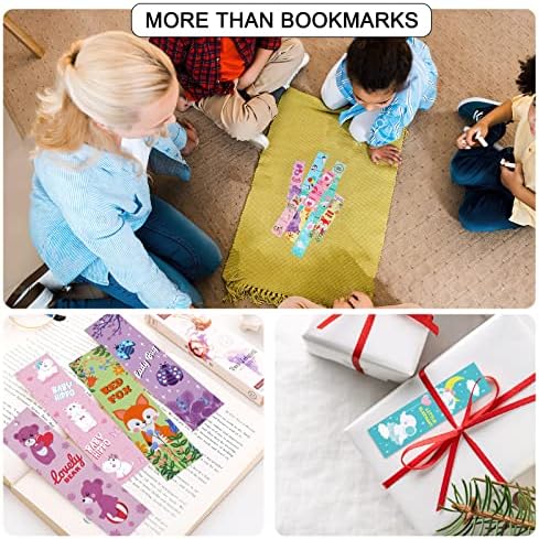 MWOOT 30Pcs Cute Animal Paper Bookmarks, Double-sided Page Book Makers Set for Kids Students School Office, Cartoon Lovely Bookmark for Classroom Prizes Book Lovers Reading Supplies (15 Styles,15x4cm)