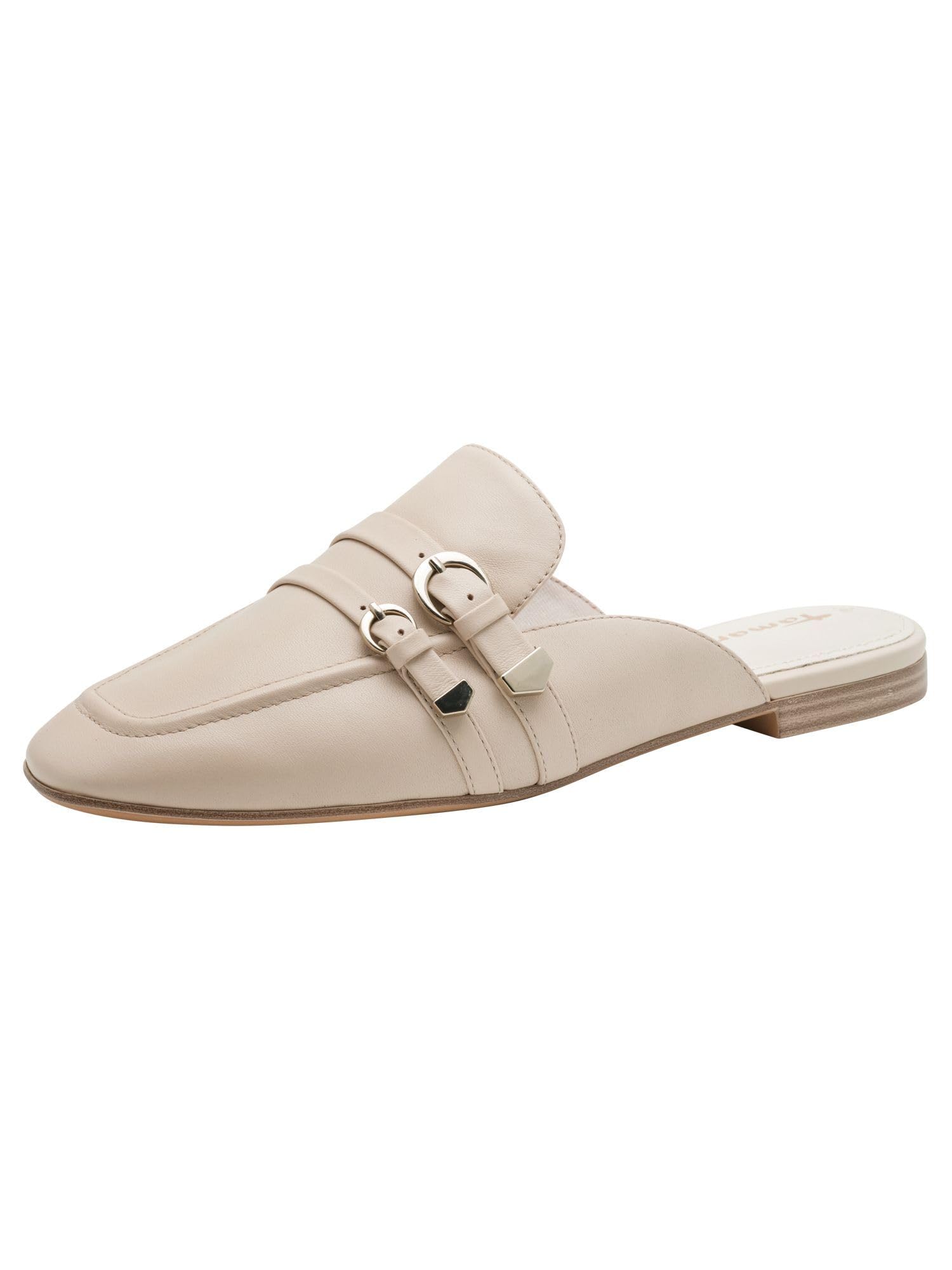 Tamaris Women Mule Leather flat beige 3.5 UK
