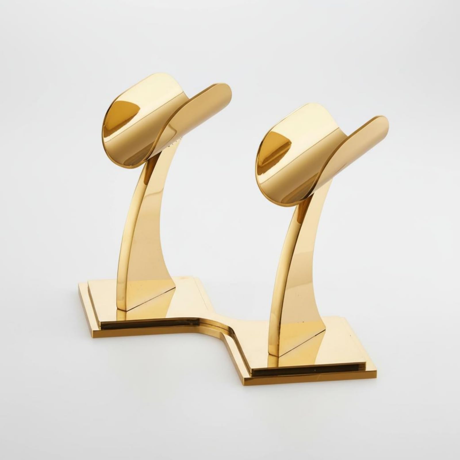 Stand Microfono Doppio Acciaio Inox Supporto Doppio Microfono Compatibile con molti Microfoni Accessorio Audio, Oro, Oro