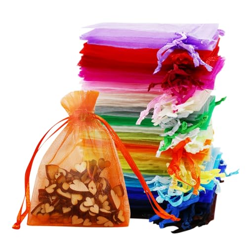 110 sacchetti in organza, piccoli Sacchetti regalo, gioielli, organza colorata con coulisse per festival, feste, matrimoni, celebrazioni