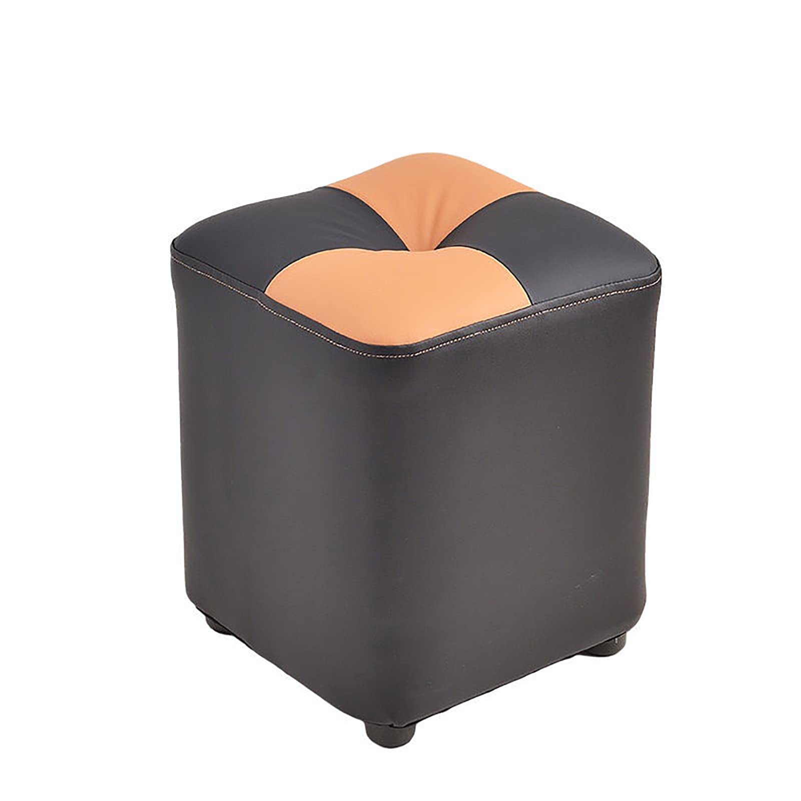 Tabouret ottoman carré en simili cuir rembourré pour salon