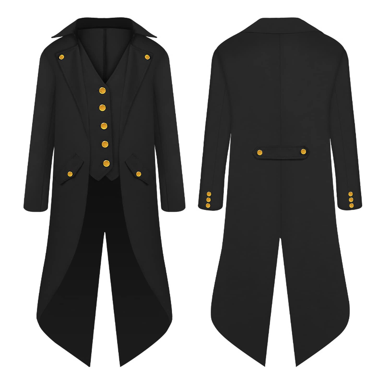 AIEOE - Abrigo steampunk para niño, estilo gótico, renacentista, victoriano, pirata, vikingo, disfraz para carnaval, fiesta, cosplay, manga larga, chaqueta vintage para niño