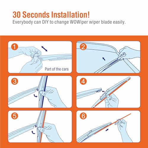 Wowiper WOW-SILICONE-0011-222111A Silicone Windshield Wiper Blades With Rear Wiper Blade For Jeep Grand Cherokee 2014-2021, All-Season Automotive Replacement Windshield Wipers thumb #6