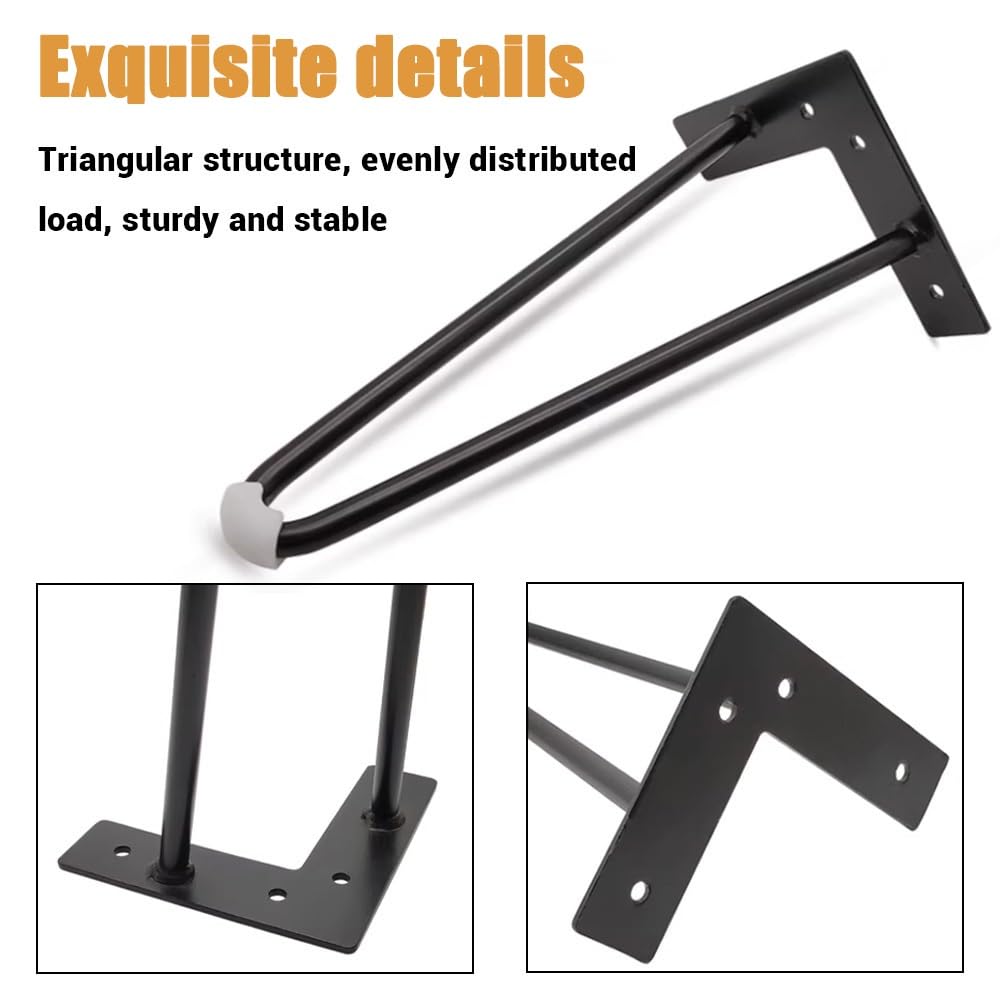 4 Stück Haarnadel Tischbeine 40cm 50cm 60cm Metall Hairpin Legs DIY Möbelfüße Tischkufen Möbelfüsse Sockelfüße Ersatzbeine Für Schreibtisch Esstisch Couchtisch(Gold,50cm/19.68in)