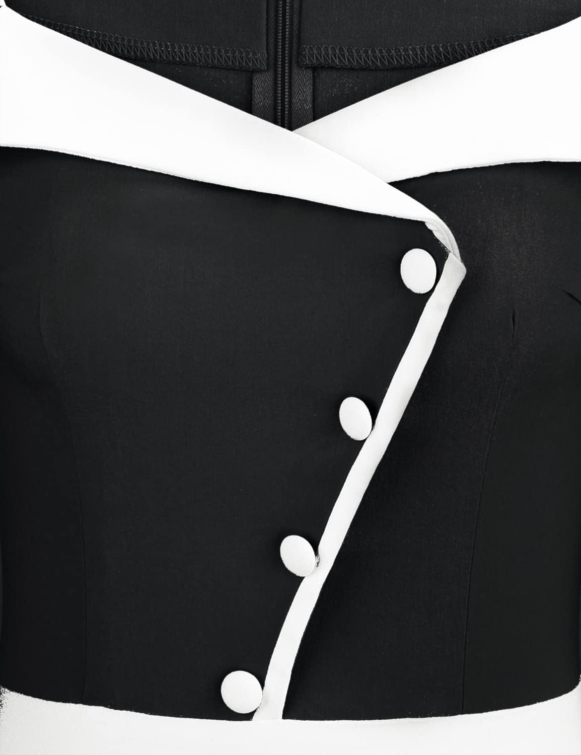 MUXXN Women's 1950s 3/4 Sleeve Pencil V Neck Midi Knee Length Bodycon Vintage Cocktail Dresses - Image 6