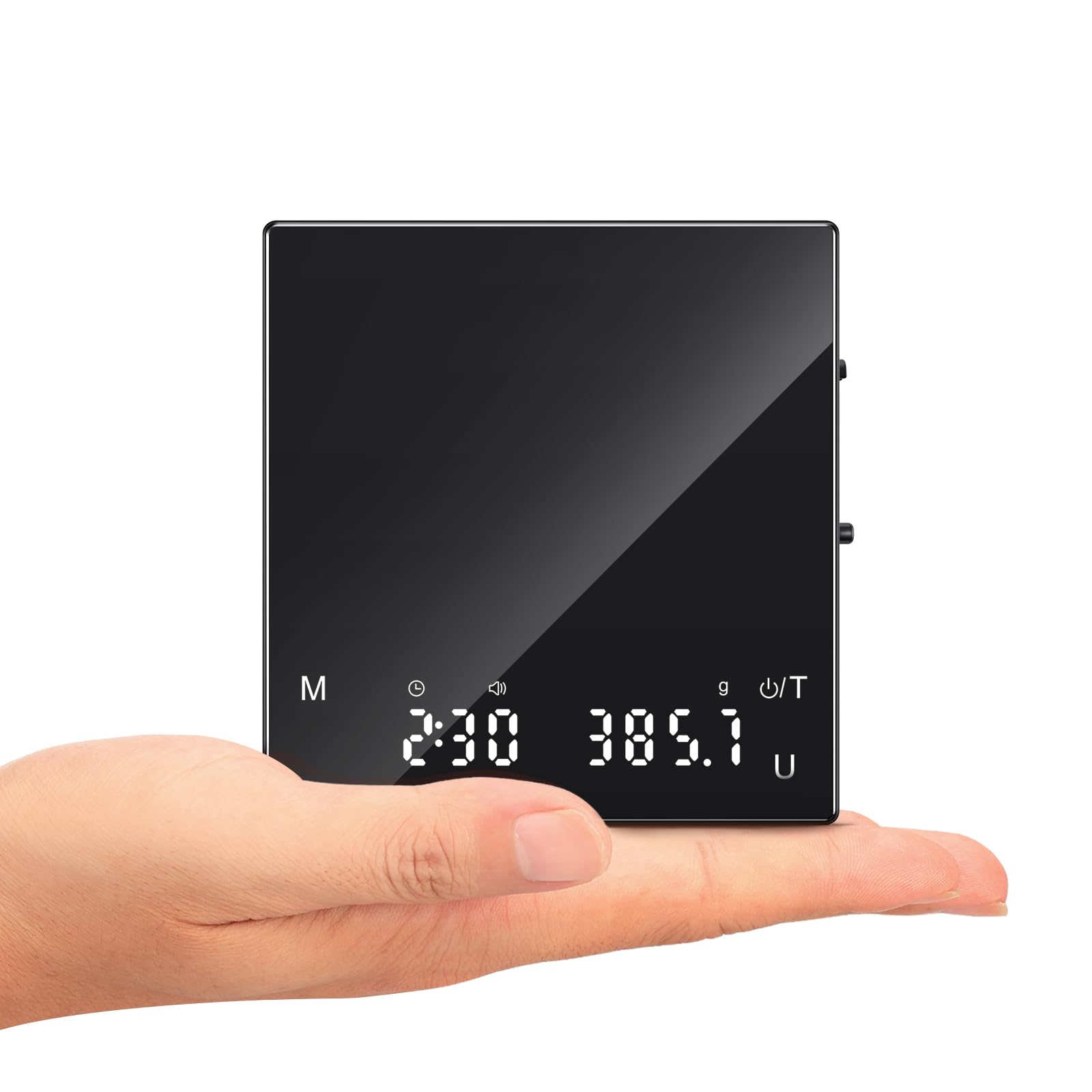 Rechargeable Coffee Scale with Timer, Mini Espresso Scale 2kg/0.1g High Precision Scale f…