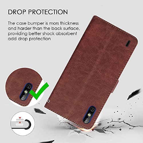 Image of Flip Cover Back Case for Tecno Spark Go | Premium Leather Finish | Inbuilt Pockets & Stand | Flip Cover Back Case for Tecno Spark Go (Brown)
