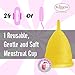 Blossom Menstrual Cup, Say No to Tampons | Get Blossom Cups for Menstrual Days| Period Cup, Reusable Menstrual Cup, Silicone Cup (Large Menstrual Cup, Yellow)