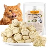 Golosina de Hierba Gatera para Gatos con Leche de Cabra, 50g Snack Liofilizado con Hierba Gatera para Limpiar los Dientes