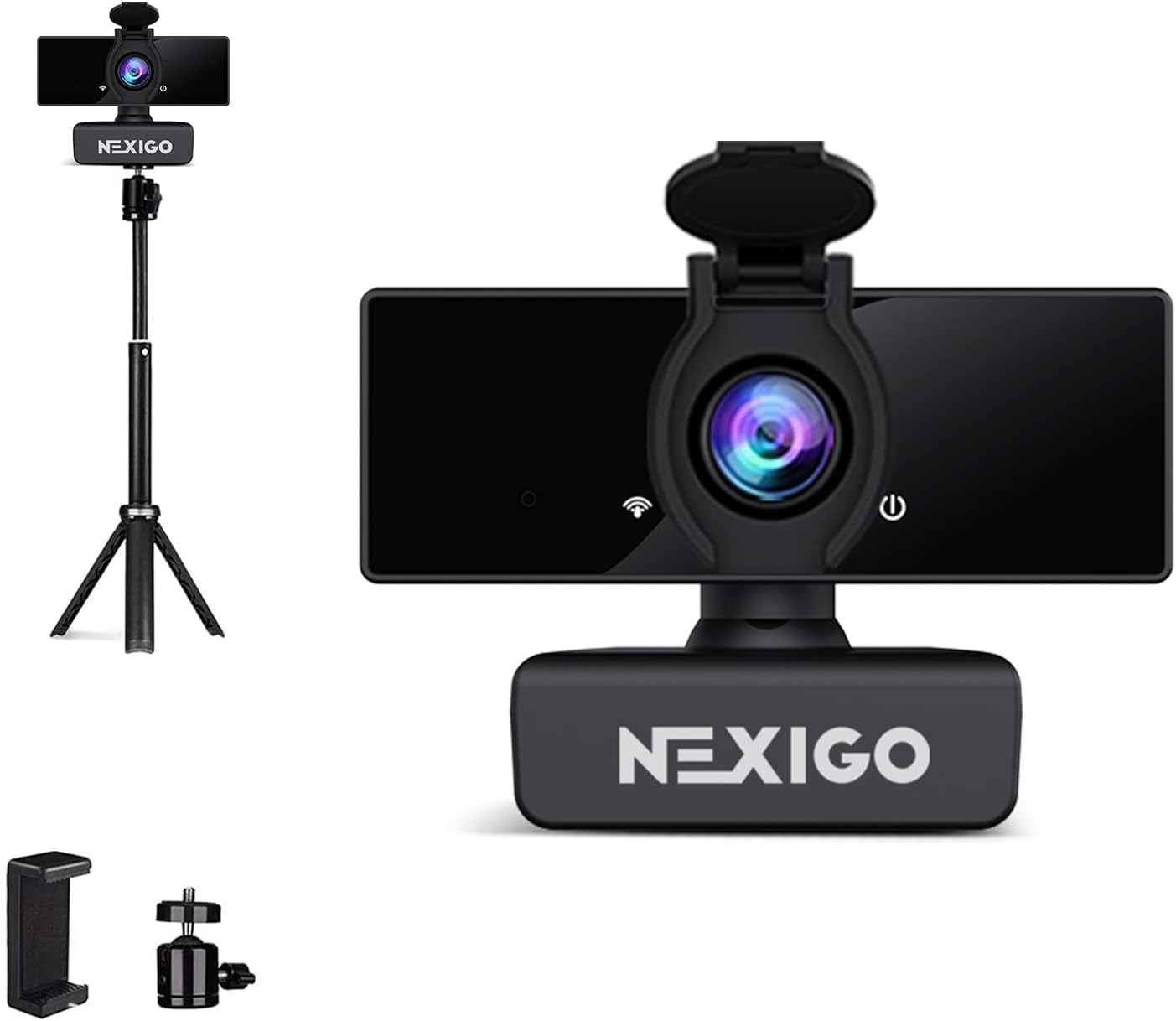 NexiGo 1080P Business Webcam Kits, N660 HD Web Camera with Microphone and Privacy Cover, Software Control, Lightweight Mini Tripod, Extendable Stand, for Zoom/Skype/Teams