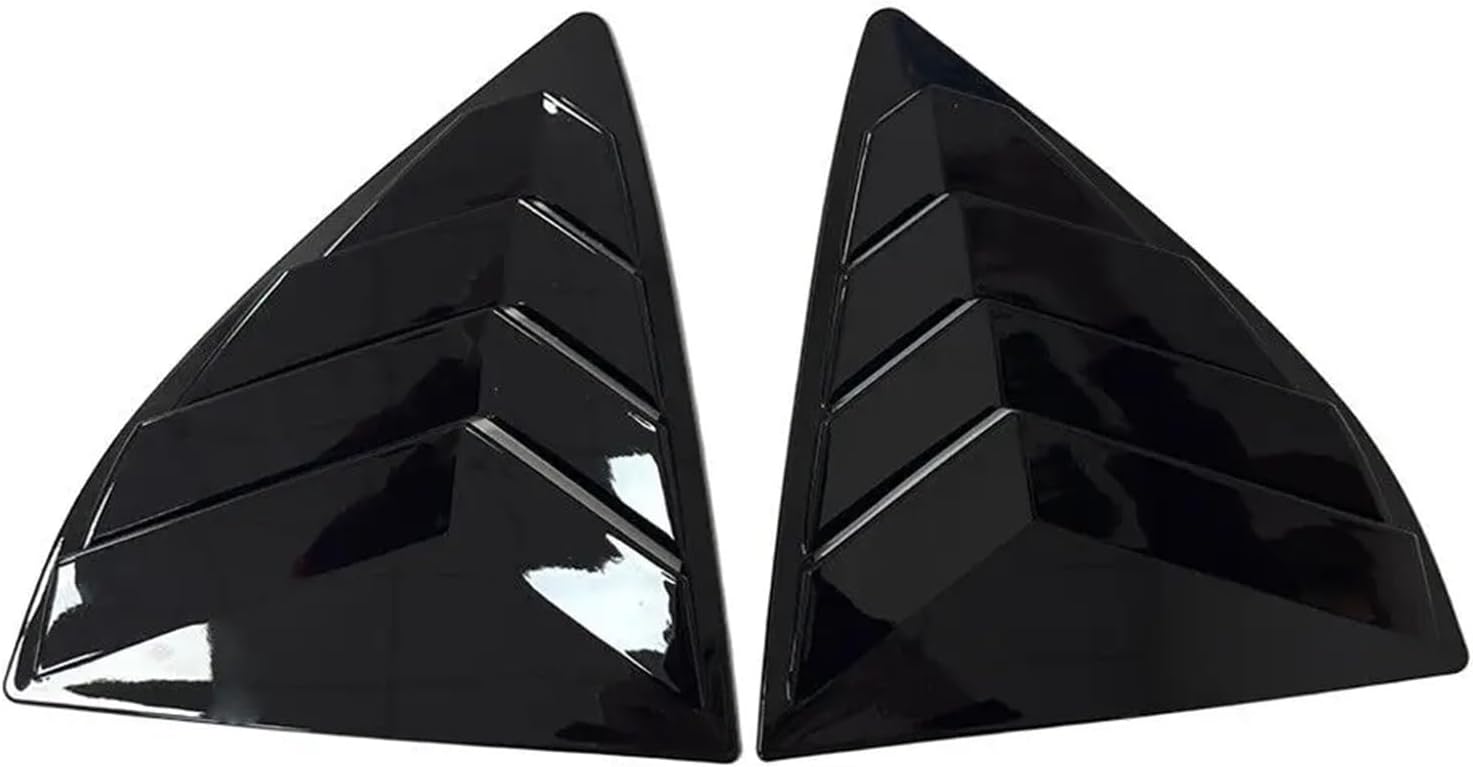 for Nissan Versa Sedan 2013-2018 Car Rear Louver Window Side Shutter Cover Trim Sticker Vent Scoop ABS Carbon Fiber Accessories(Gloss Black)