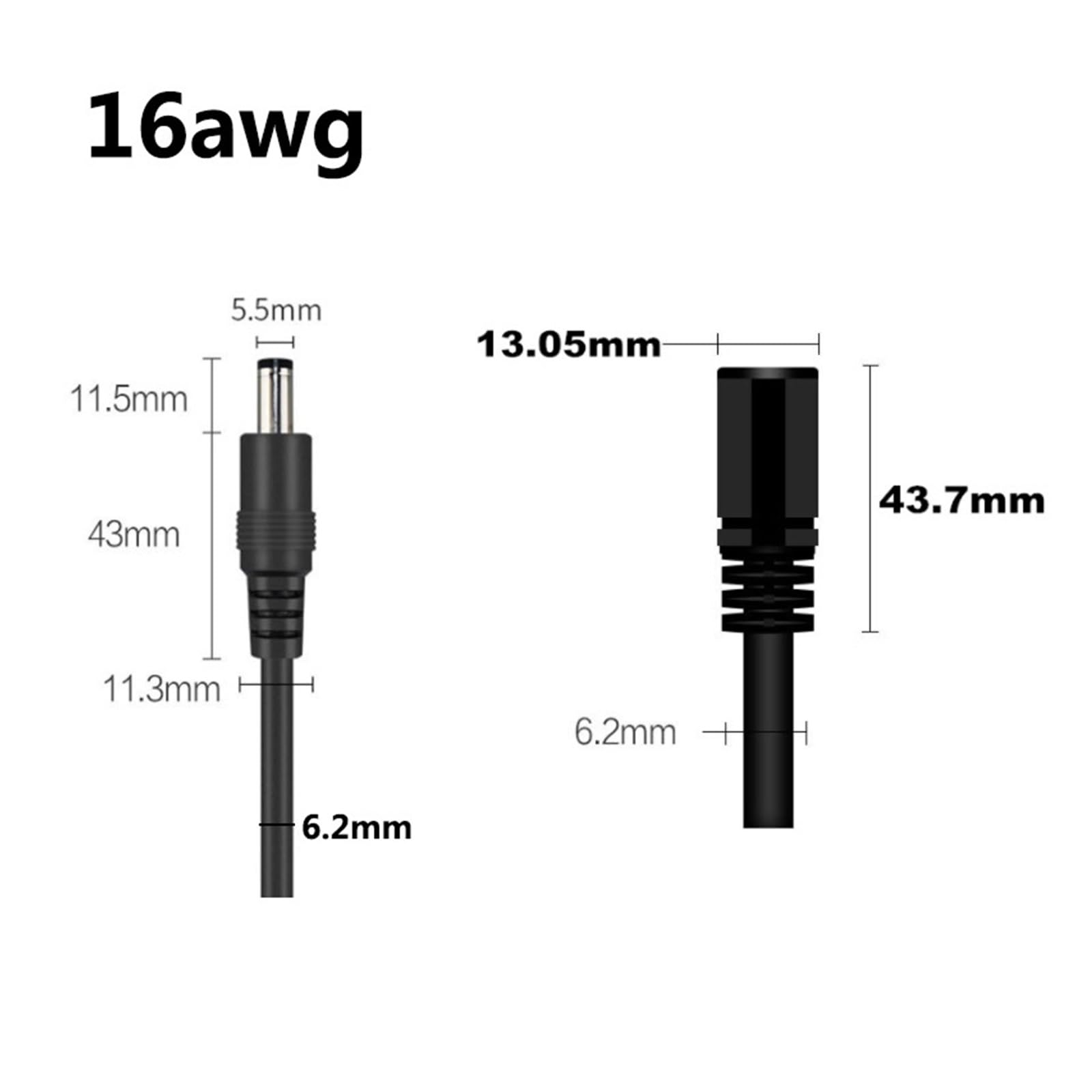 16/18/20/22awg 7A 10A DC Männlich Weiblich Netzteil Stecker verlängerung Kabel 5,5x2,1mm Kupfer Draht Strom for LED Streifen licht(DC male,20PCS_16AWG 10A)
