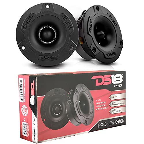 DS 18 Set PRO-TWX1/BK 2 tweeters Super Bala Negros de 9,60 cm, 96 mm de diámetro, 120 vatios rms y 240 vatios máx. 4 ohmios con sensibilidad de 103 db y 4 cm de Profundidad, por par