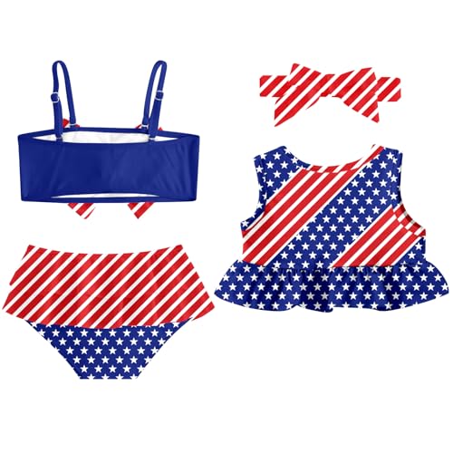 Infant Girl Swimsuit 6-12 Months 4th of July Baby Girls Bathing Suits 6 Mon Sleeveless American Flag Toddler Swimsuit Girl 9-12 Months 4th of July Baby Girl 9-12 Months Toddler Girls' Bikini Sets