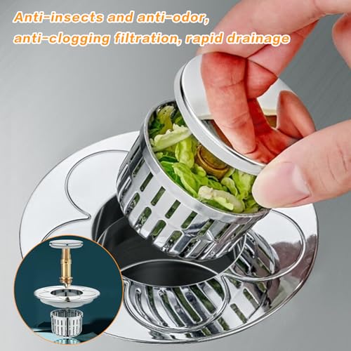 HexinYigjly2pcsBathroom Sink Drain Hole Pop Bolt, Universal Pop Up Spring Plug Drain Plug Strainer Click Plug Bolt Spring, Brass Basin Sink Strainer Replacement Tool, Push Tub Plug Sink Plug Jump Core