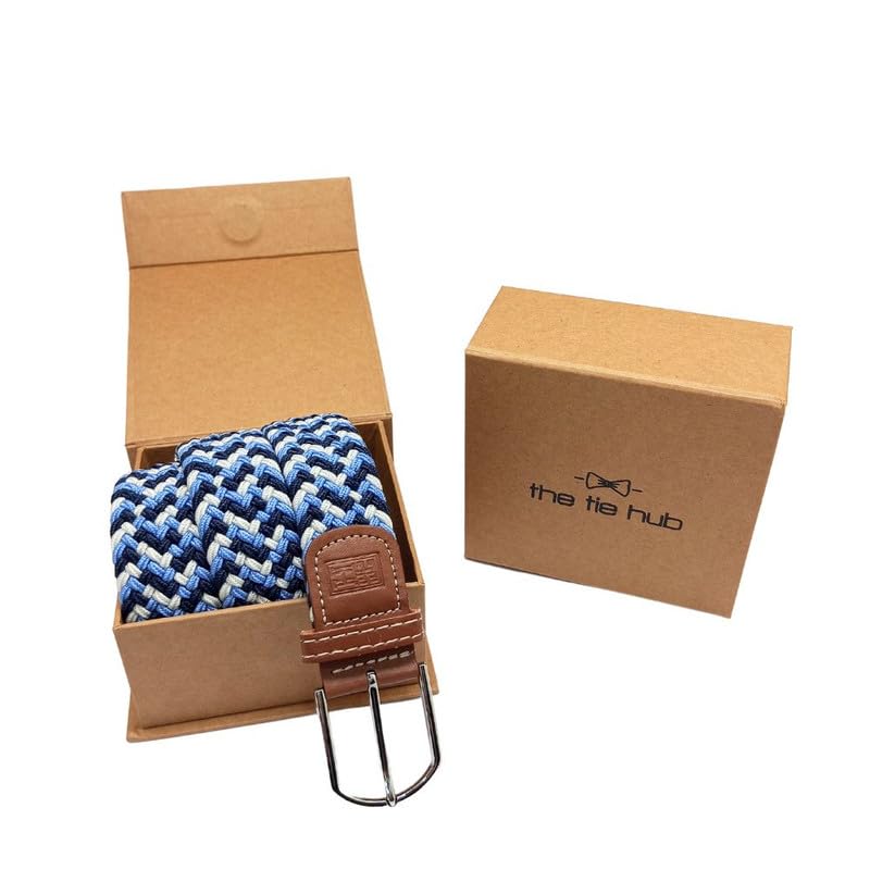 Image of The Tie Hub Unisex Stretchable Woven Fabric Belt | Adjustable, Hole-Free Design | Fits Up to 40 Inches Waist