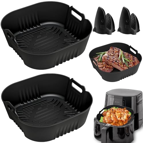 4 piezas Airfryer Accesorios para Philips Foodi Max HD9270 6,2 L, molde de silicona para freidora de aire caliente, accesorios con guantes de horno de silicona, espesar, reutilizable en lugar de papel
