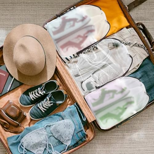 MZYIWUU 60 Pack Shoe Bags for Travel, 30 Transparent and 30 Translucent Bags, 11.8in X 15.7in Waterproof Drawstring Dust Bags for Packing, Shoes Organizers Storage Pouch for Men and Women - Image 5