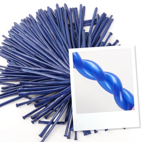 Image of Navy Blue Long Balloons - 260 Balloons for Balloon Arch & Party Decor, 100 | Navy Blue long balloons for balloon arch & string garland decorations, thick latex & easy to inflate, great for birthday