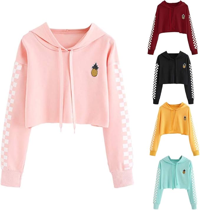 pineapple patch crop hoodie