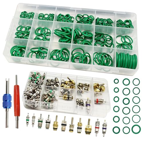 Dunviku 270PCS Green O-Ring & 102PCS AC Valve Core Kit