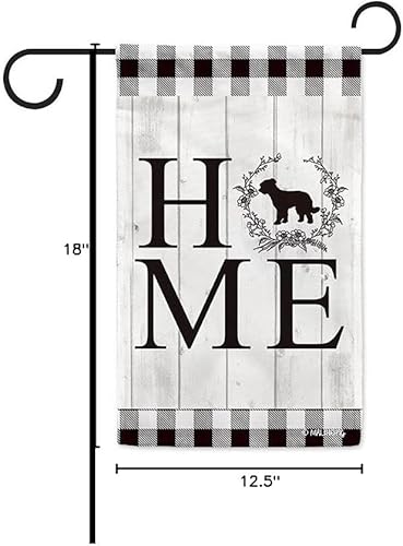 Vista 39 de Bandera de jardín para el hogar, silueta de perro, Chow Chow, búfalo, a cuadros, primavera y verano, para decoración del hogar, 12.5 x 18 pulgadas