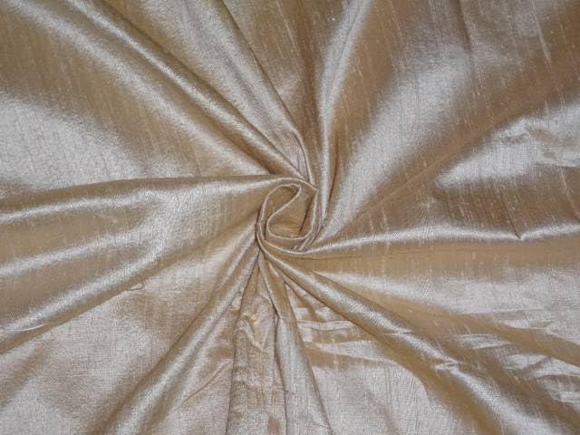 Soie Dupioni Crème x Or 54" : Tissu de Luxe pour Haute Couture et Déco Royale